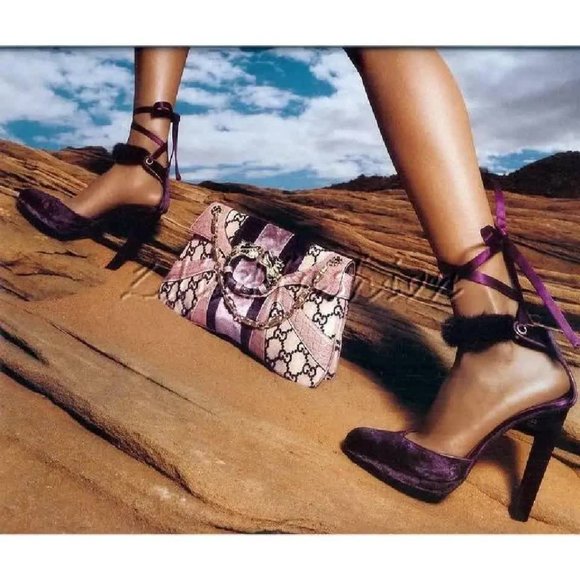 F/W 2004 Tom Ford Gucci velvet platforms w/ mink & python 40 - 10